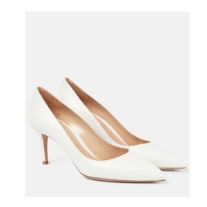 Gianvito Rossi White 70 Leather Pumps
